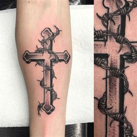Barbwire Cross Tattoo