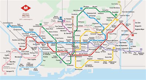 Detailed metro map of Barcelona city. Barcelona city detailed metro map
