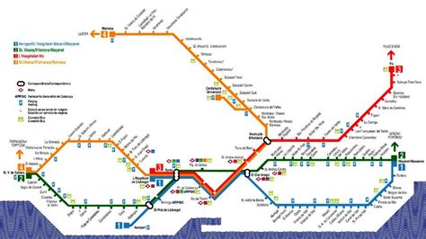 Map of Barcelona commuter rail (rodalies) stations & lines