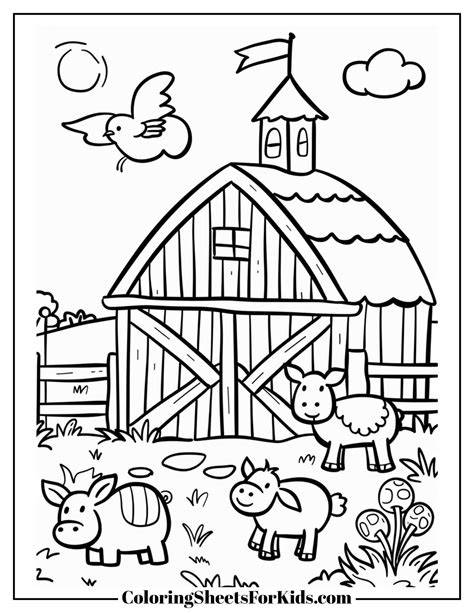 Barn Coloring Page
