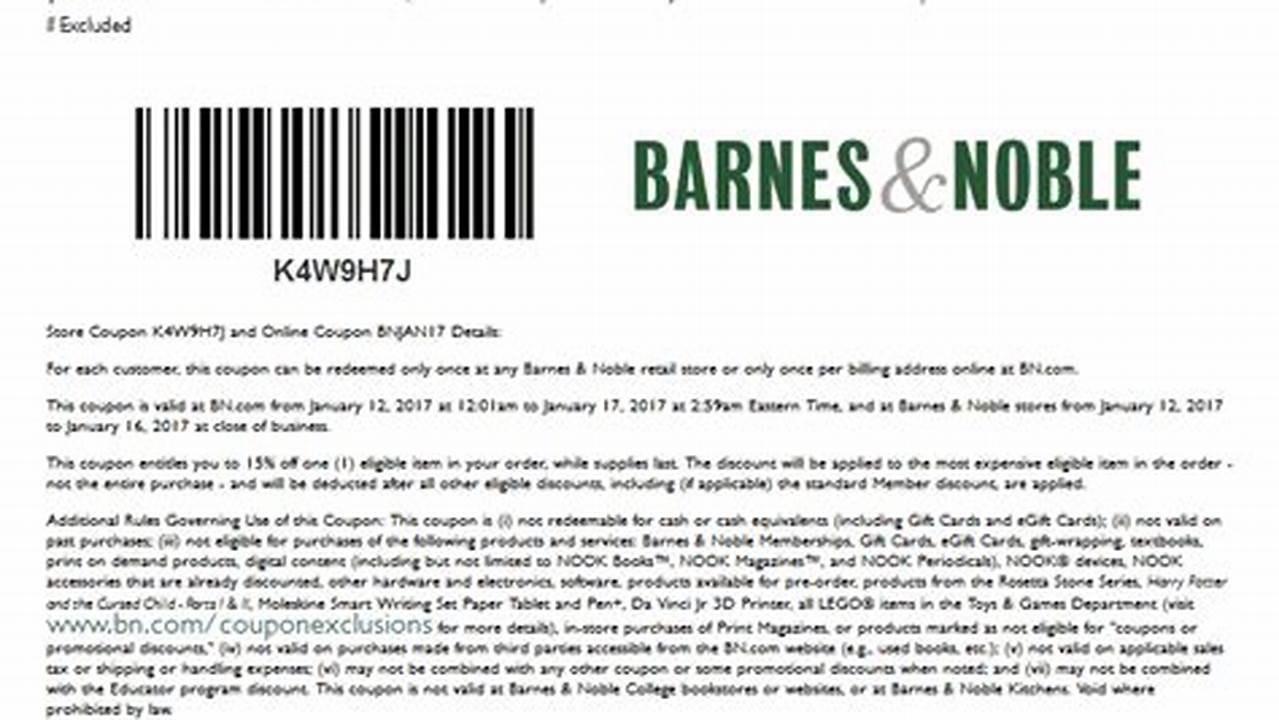 Barnes & Noble Coupon Code 2025