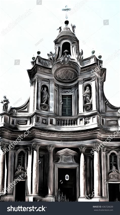Baroque Church Baroque Architecture Drawing