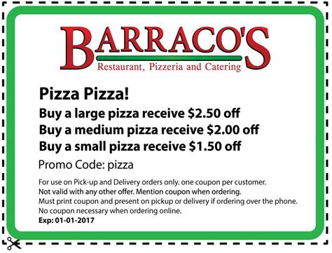 Barracos Pizza Coupons Printable