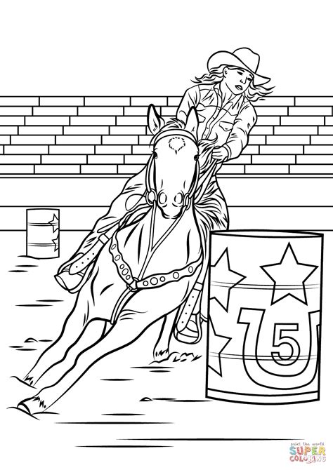 Barrel Racing Coloring Pages