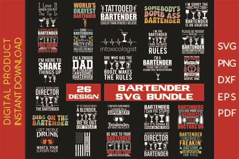 Discover the Art of Mixology with Free Bartender SVGs!