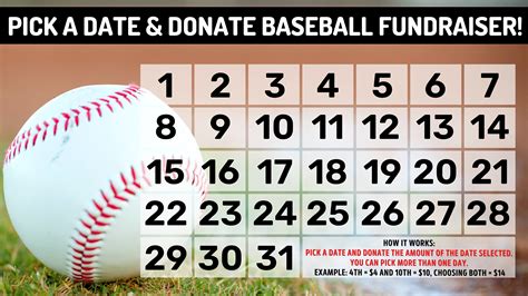 Baseball Calendar Fundraiser Template Free