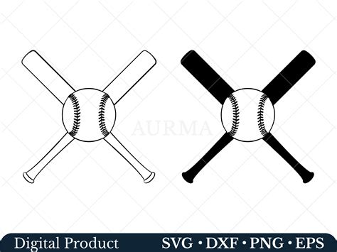 Swing for the Fences with our Stunning Baseball Bat and Ball SVG Design