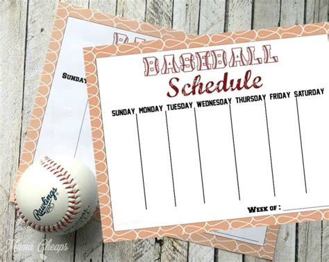 Baseball Calendar Template