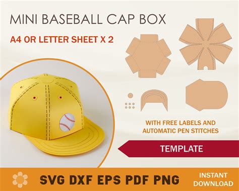 Score Big with Stylish Storage: Discover the Latest Baseball Hat Box Svg Design