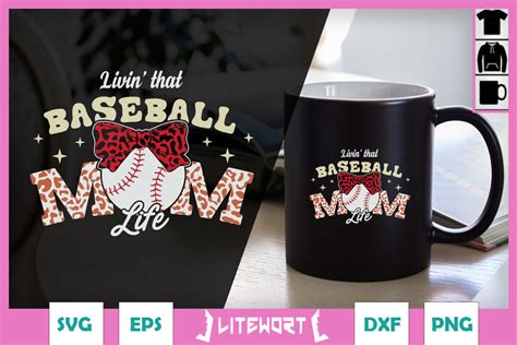 Download Baseball Mom Life Leopard Print Crafts
