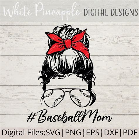 Download Baseball Mom Messy Bun Commercial Use DXF Files
