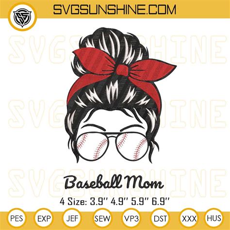 Download Baseball Mom Messy Bun Files