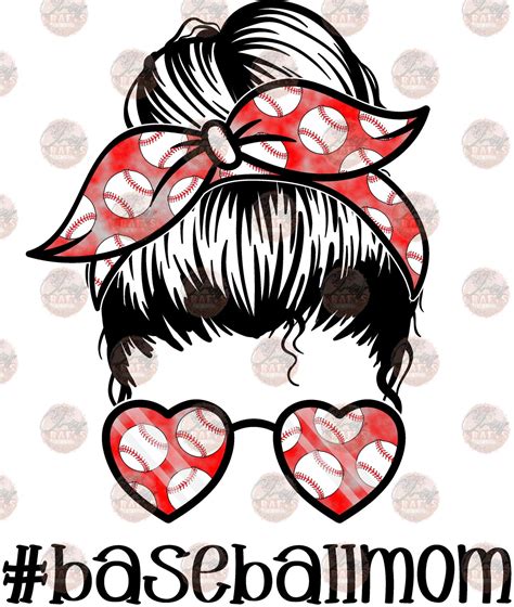 Download Baseball Mom Messy Bun Files For Crafts