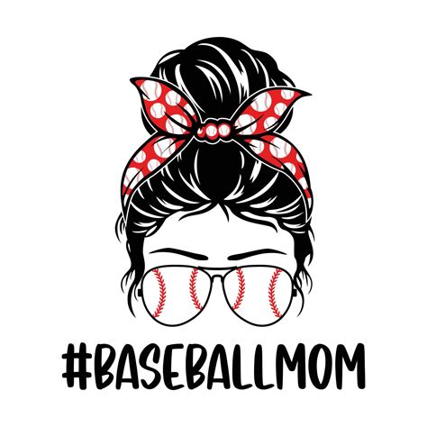 Download Baseball Mom Messy Bun Printable