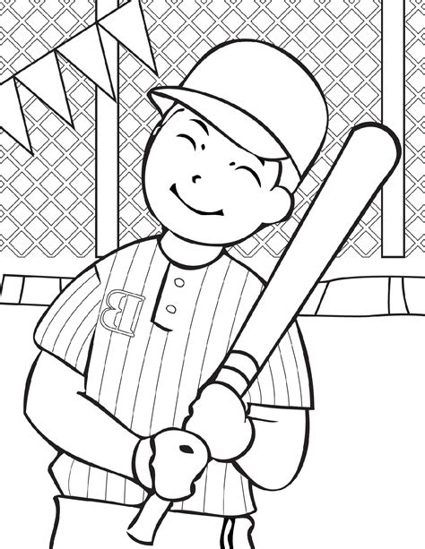 Baseball Printable Coloring Pages