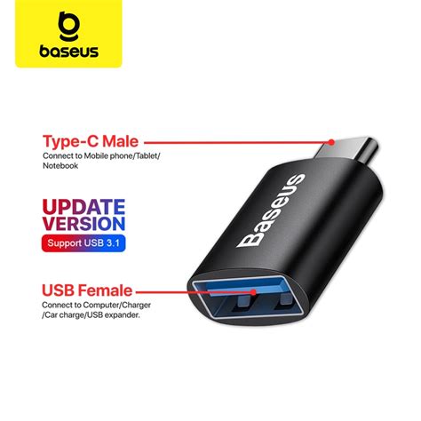 Kompatibilitas Baseus Android OTG Type C Micro Usb Converter Plug
