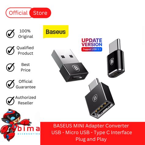 Plug and Play Baseus Android OTG Type C Micro Usb Converter Plug