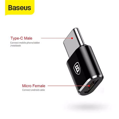 Baseus Android Otg Type C Micro Usb Converter Plug