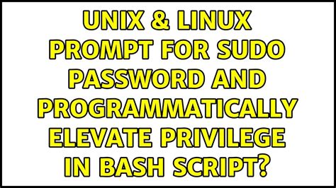 Bash Script Sudo Password
