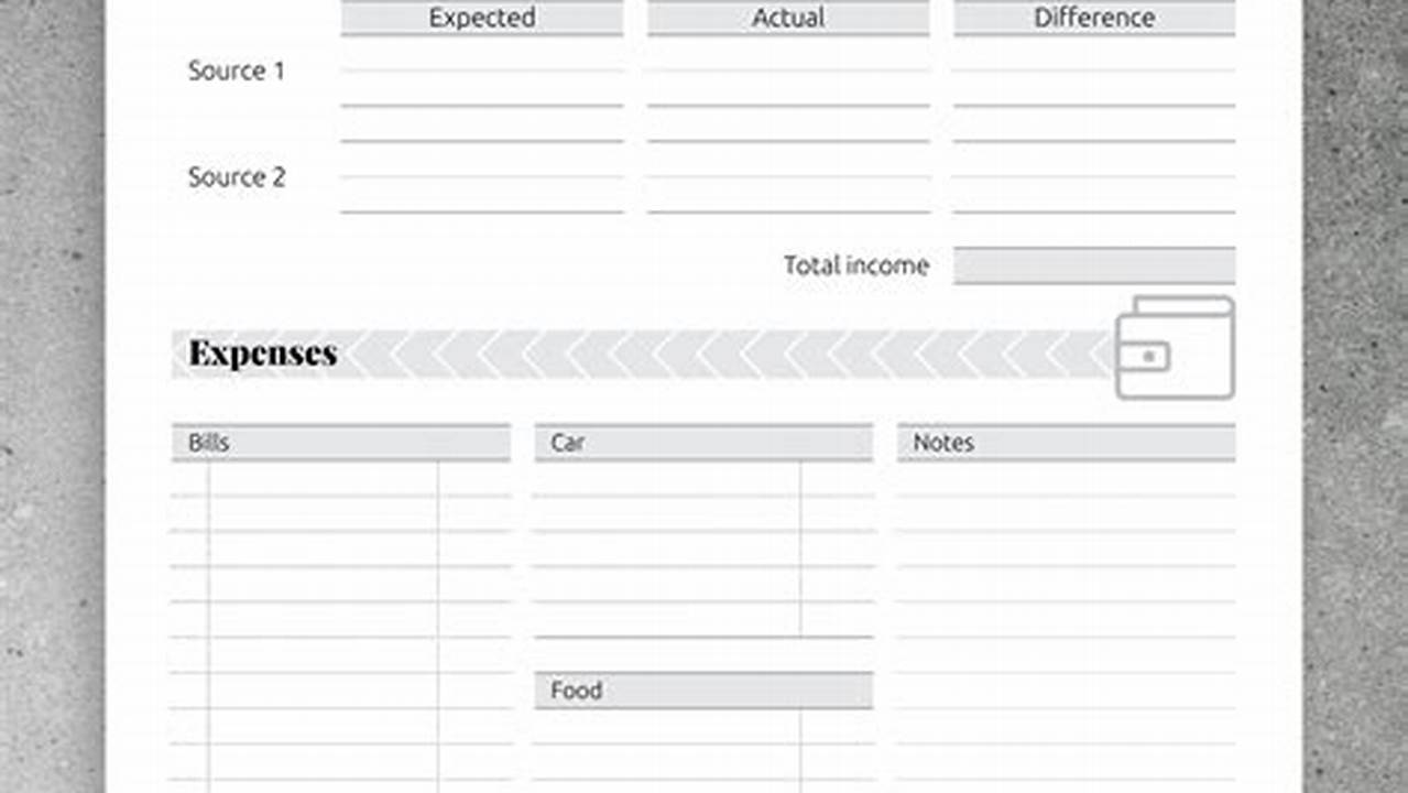 Basic Monthly Budget Template