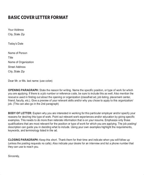 Basic Resume Cover Letter