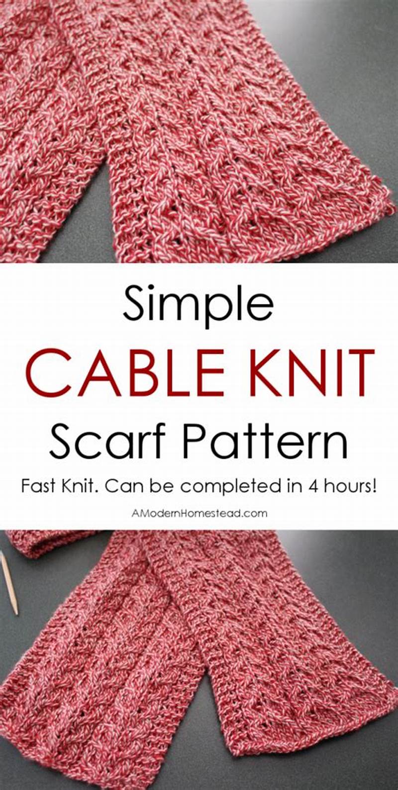 Basic Cable Knit Scarf Pattern