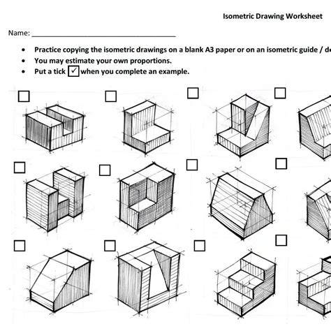 Basic Isometric Drawing Practice Exercises