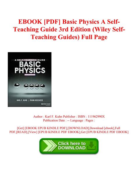 Basic Physics: A Self-Teaching Guide (Wiley Self-Teaching Guides) Highlights