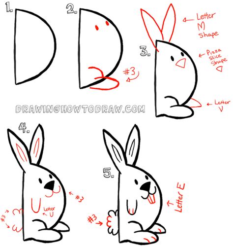 Basic Shapes for Drawing Rabbits