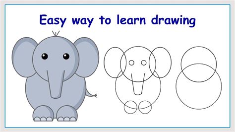 Basic Shapes for Elephant Drawing