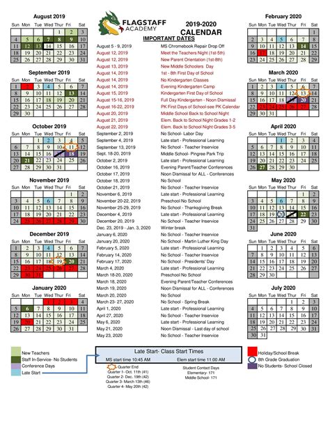 Basis Flagstaff Calendar