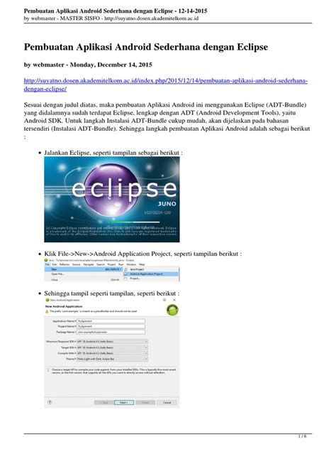 Tutorial membuat aplikasi Android menggunakan Eclipse PDF