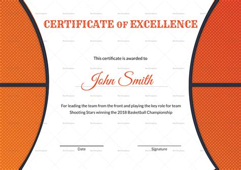 Basketball Camp Certificate Template Great Sample Templates