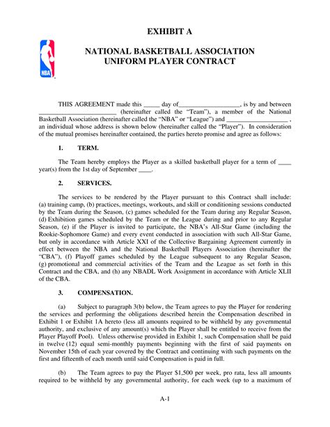 Player Coach Contract Template