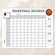Basketball Squares Betting Pool Template