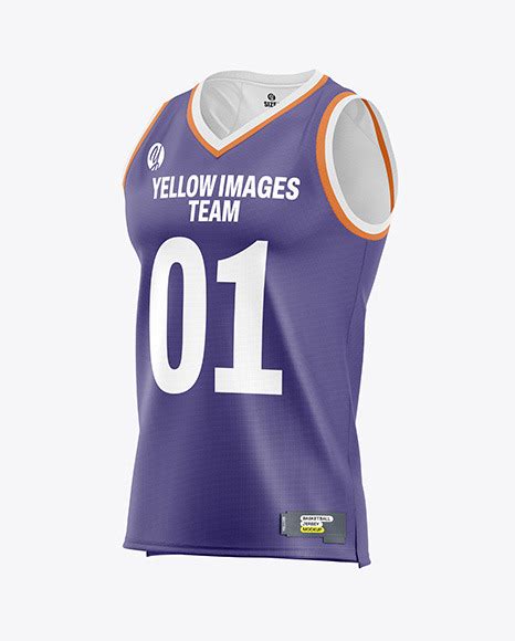 Basketball Kit  V-Neck Mockup Half Side View