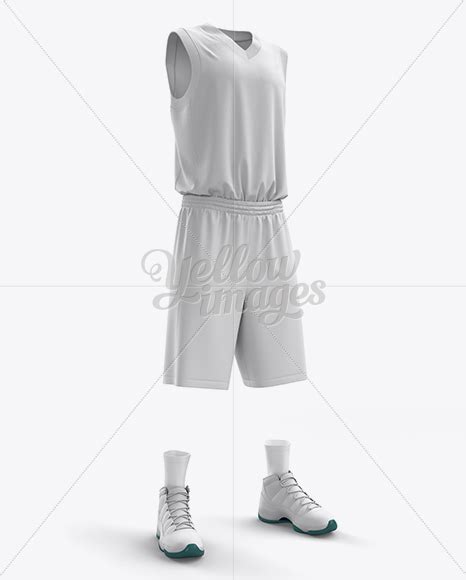 Basketball Kit  V-Neck Tank Top Mockup / Half-Turned View