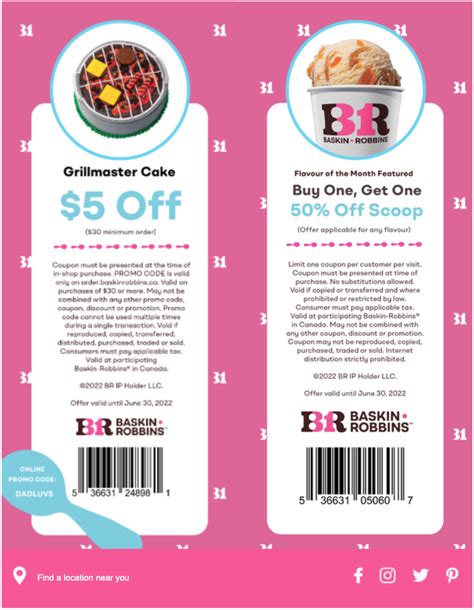 Baskin Robbins Printable Coupons 2022