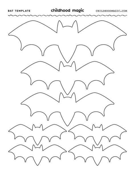 Bat Template Different Sizes