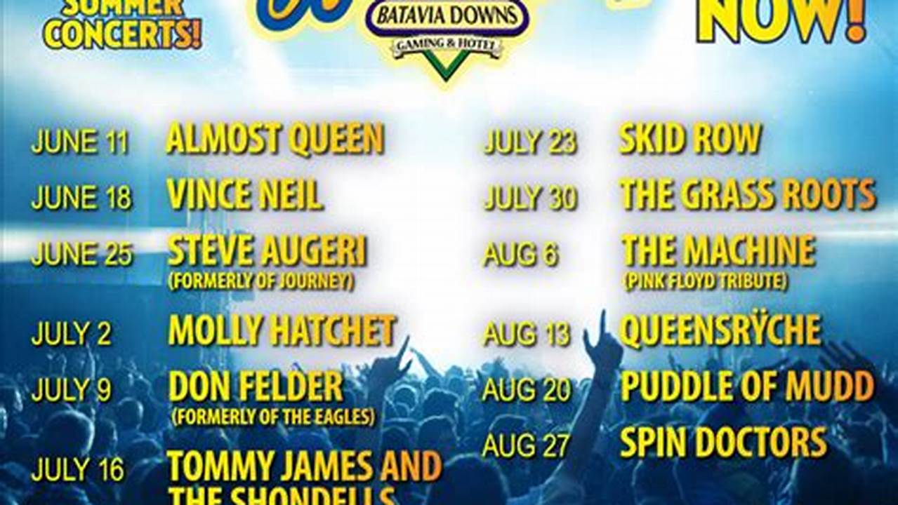 Batavia Downs Concert Schedule