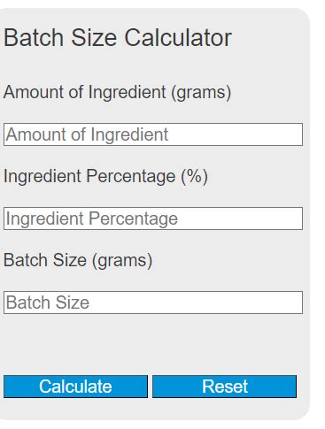 Batch Size Calculator