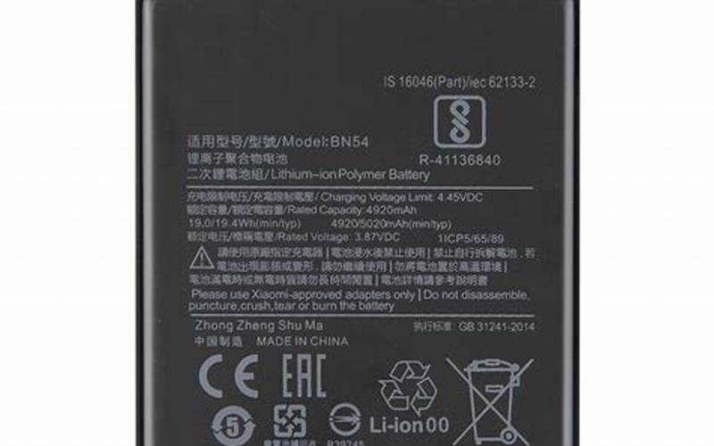 Baterai Redmi Note 9 Pro 5G