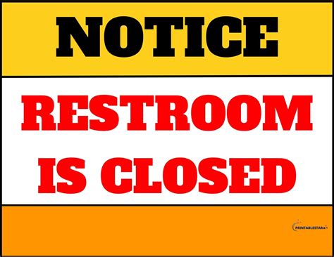 Bathroom Closed Sign Printable