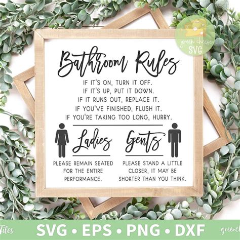 Download Bathroom Rules SVG File - SVG Design Commercial Use DXF Files