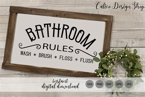 Download Bathroom Rules SVG File - SVG Design Files