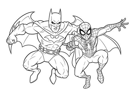 Batman And Spiderman Coloring Pages