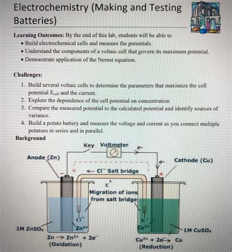 Batteries How Does A Battery Voltaic Cell Work Worksheet Answers