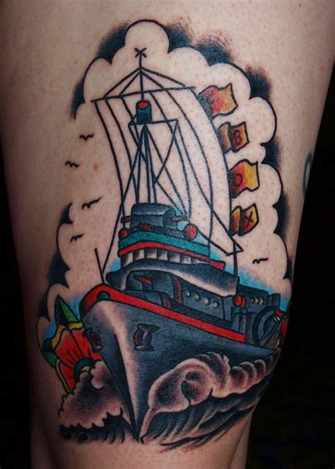 40 Battleship Tattoo Designs For Men Manly Ink Ideas