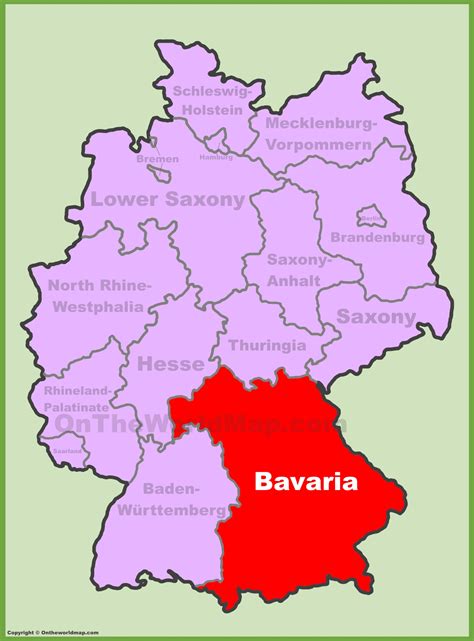 Bavaria State Map, Germany, Vector Map Silhouette. Stock Illustration