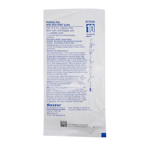 Baxter Iv Sets Catalog